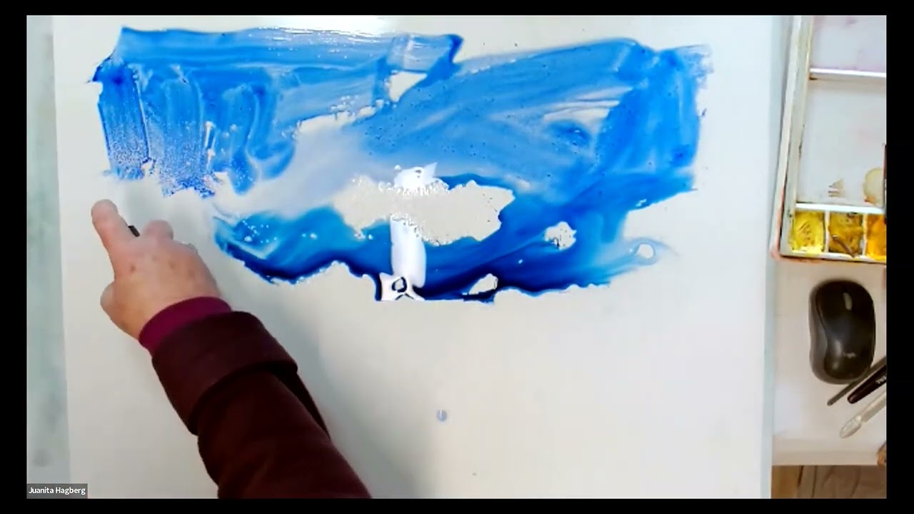 Juanita Hagberg Watercolor on Yupo paper demo at Fremont Art Association Feb 7, 2024