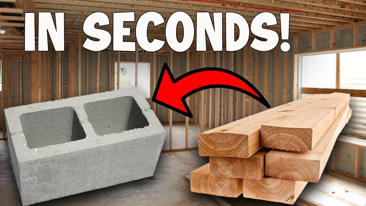 How to attach wood to cement IN SECONDS! How To attach a 2x4 to cinder blocks fast and easy!