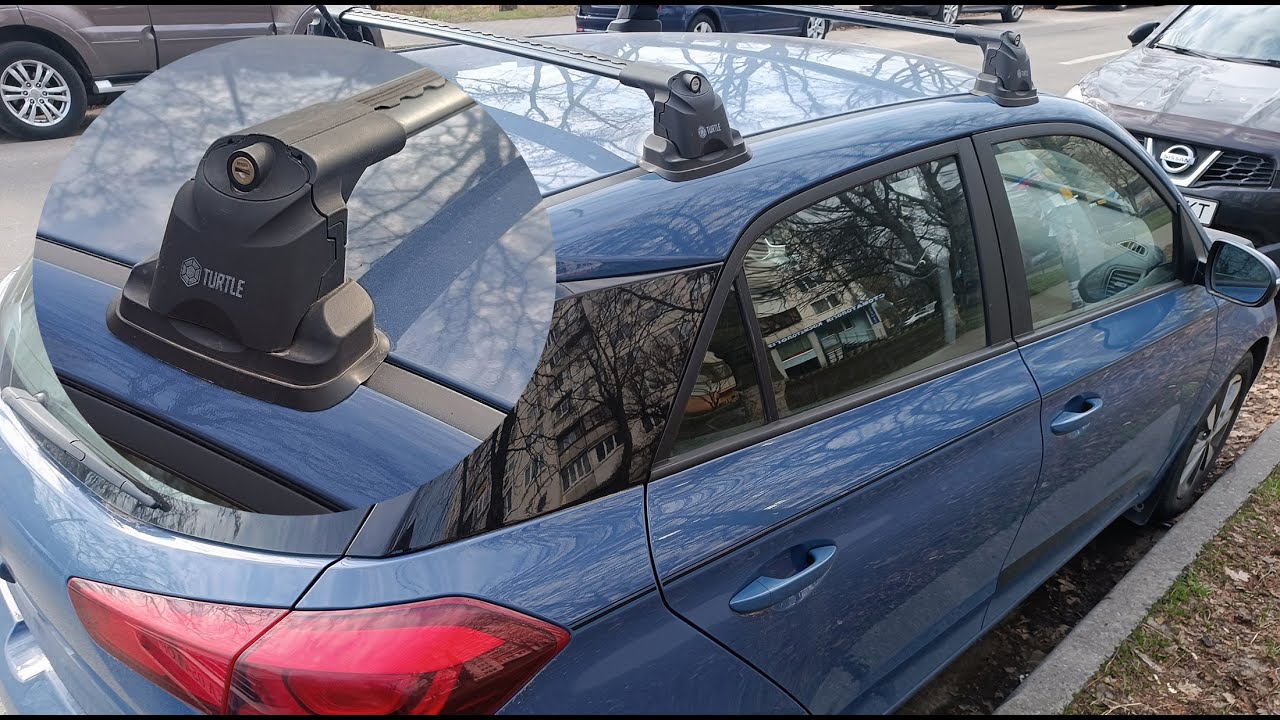 Hyundai i20 Установка багажника на крышу в штатные места