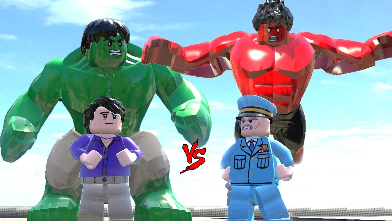 HULK (TRANSFORMATION) VS RED HULK - LEGO FIGHT (LEGO MARVEL Super Heroes)