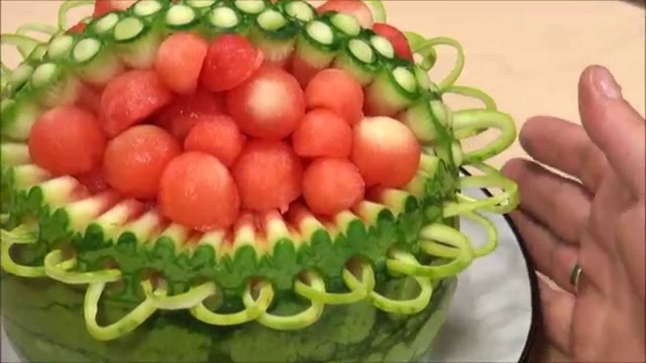 032. Fruit carving course watermelon basket / Kurs carvingu kosz z arbuza