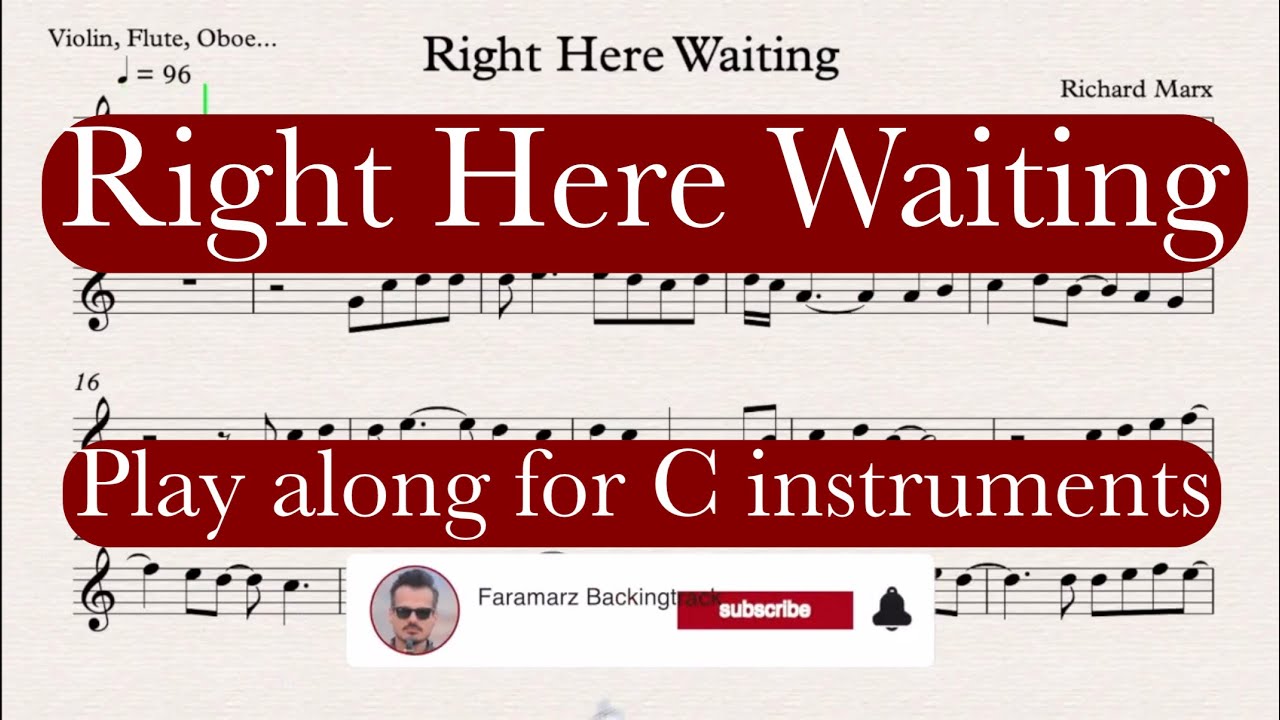 Right Here Waiting - Richard Marx | Play along for Violin, Flute...