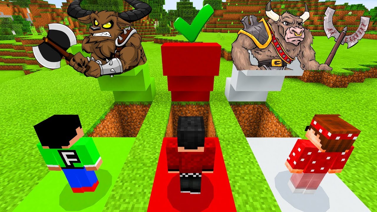 Minecraft PE : DO NOT CHOOSE THE WRONG PATH! (FuzionDroid, RageElixir & BrandonCrafter)
