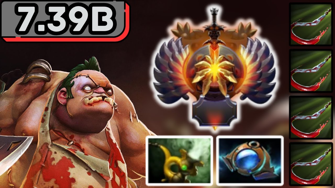 IMMORTAL PUDGE Soft Support Gameplay Patch 7.39b - Dota 2 Support