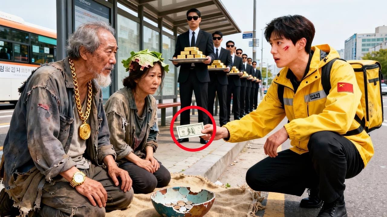Tycoon poses as beggar to test his courier son;Unexpectedly he donate his last dollar—fate turns！