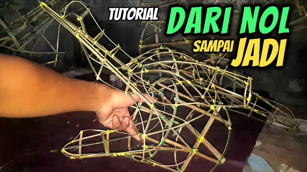 cara membuat kerangka kepala layangan naga