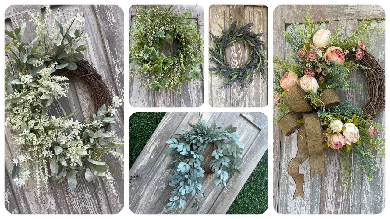 DIY Neutral Spring Wreath Compilation | Elegant Front Door Floral Decor