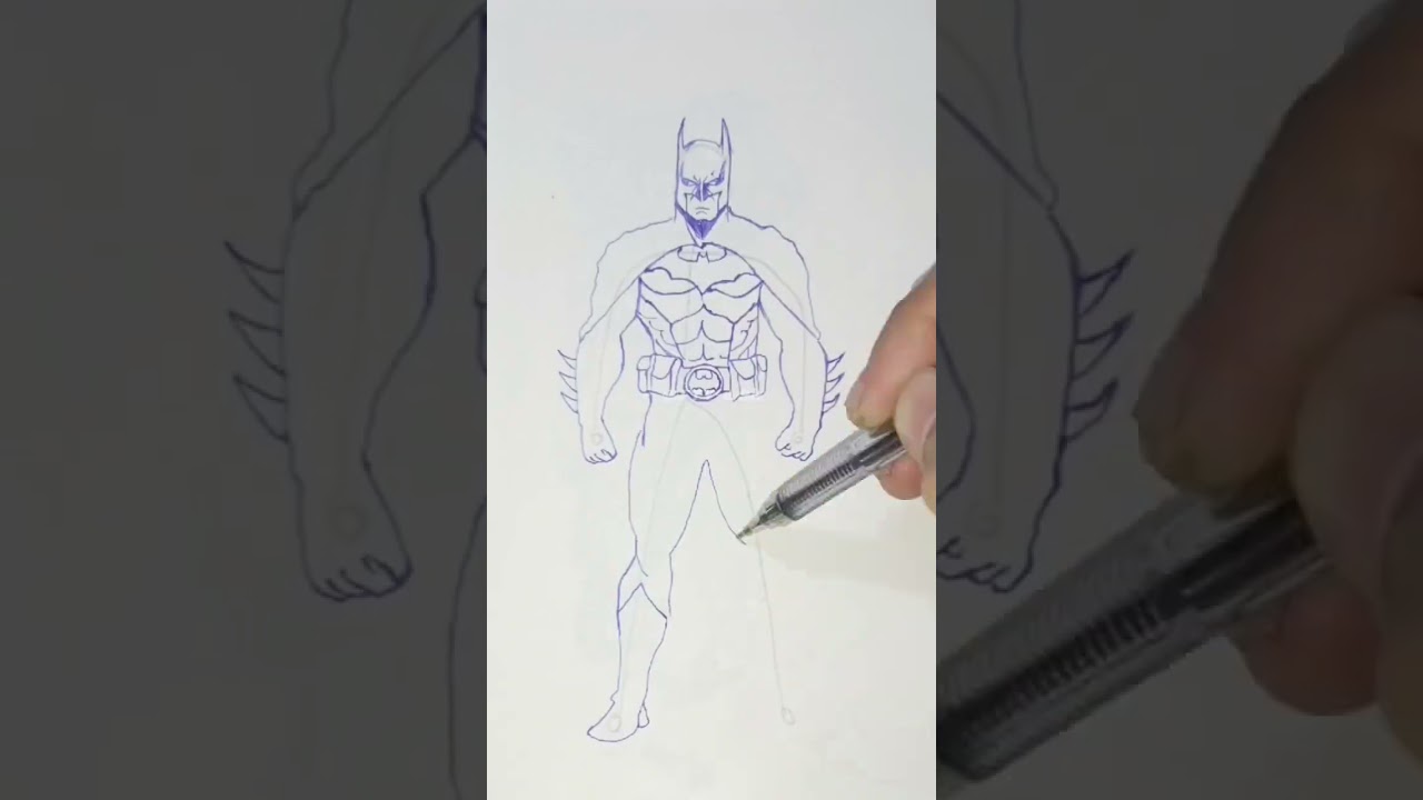 speed drawing stickman batman 🔥 #drawing #batman #shorts