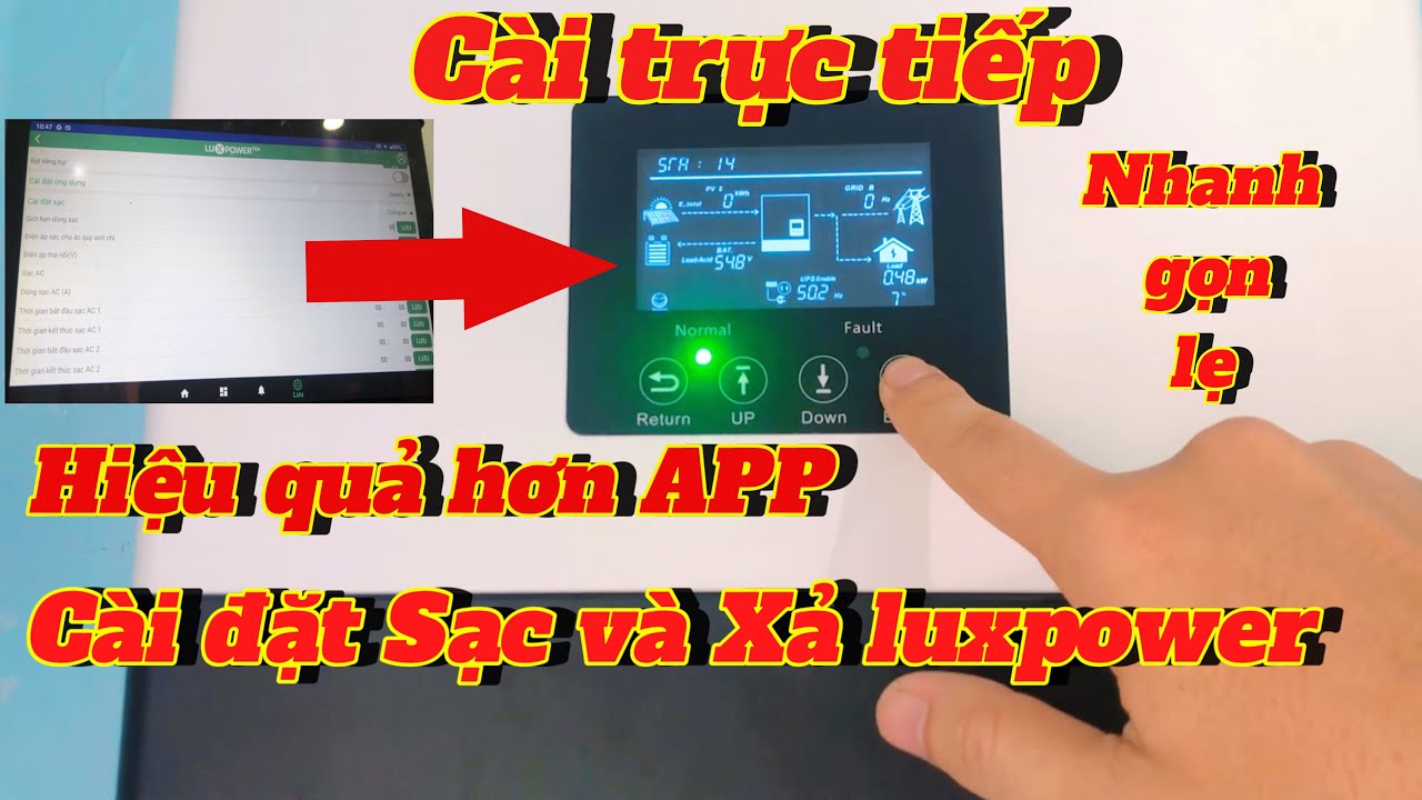 Luxpower SNA 6kw Cài Đặt Trên Máy