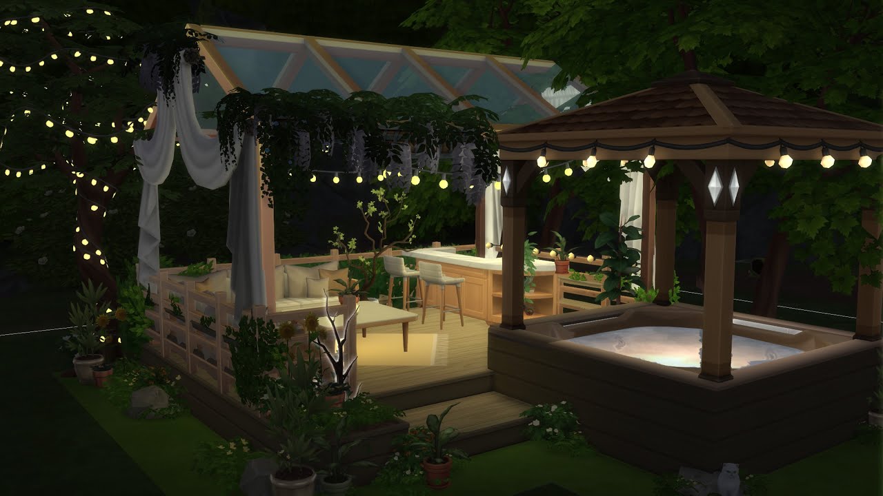 Ep# 452   patio with jacuzzi & Bar    The Sims 4 Gallery - Rooms