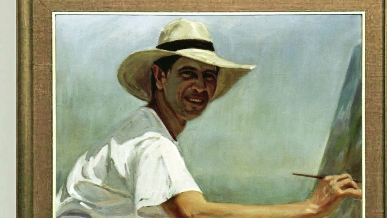 Retrato pintando bajo el Sol - Pintor Alejandro Cabeza 2001
