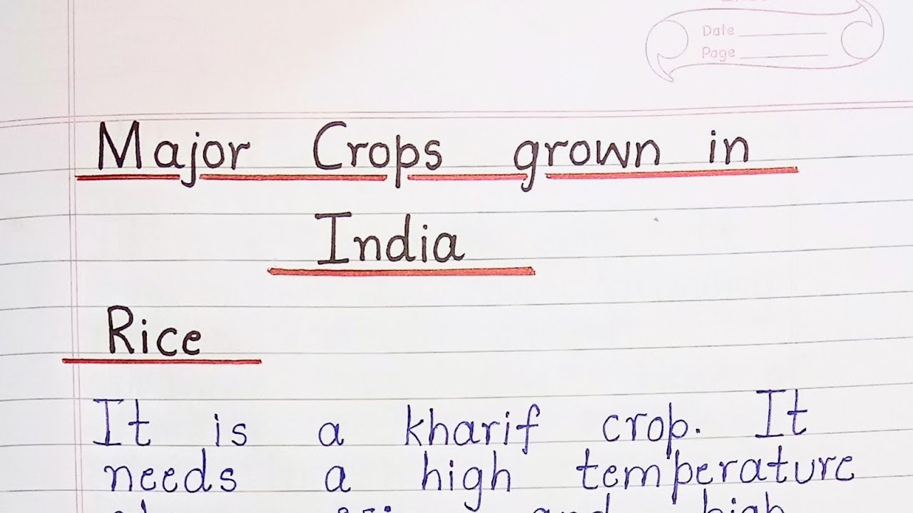 Major Crops grown in India