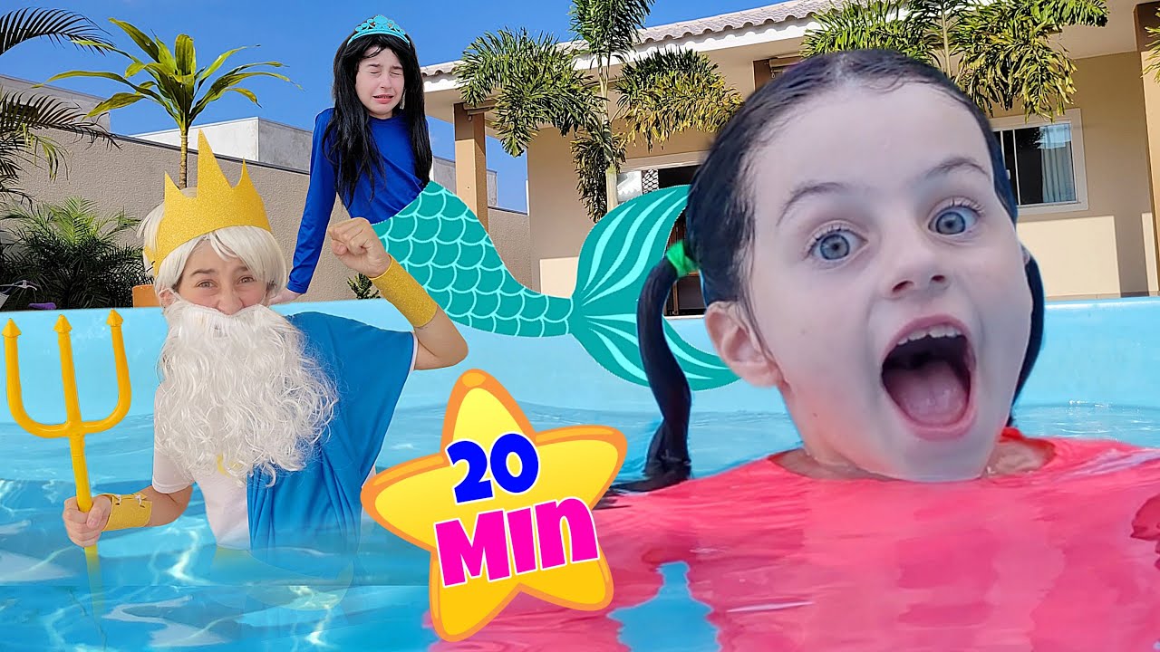 Mimi e Julinha em Histórias Engraçadas de Brincadeiras, Brinquedos e Piscina para crianças