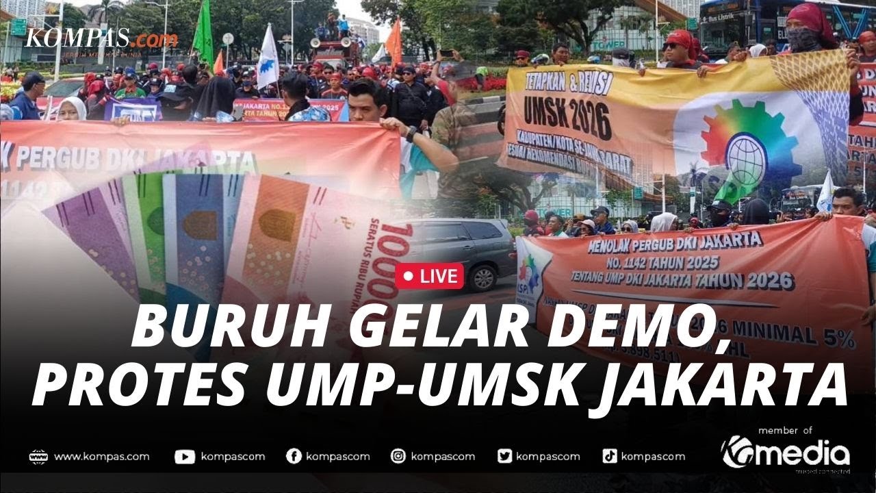 🔴LIVE &ndash; Demo Buruh di Jakarta, Protes UMP-UMSK 2026