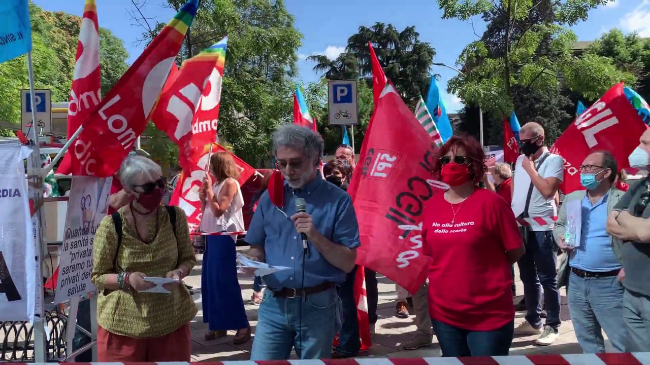 Intervento di Giorgio Barbieri, resp. MMG FP CGIL Lombardia, al presidio unitario del 19.6.2020