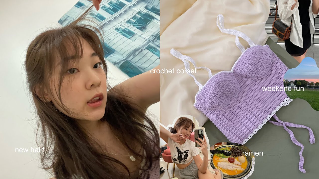 VLOG ∙ time for a change 💁🏻‍♀️ (new hair, ramen run, crochet a corset top with me!)