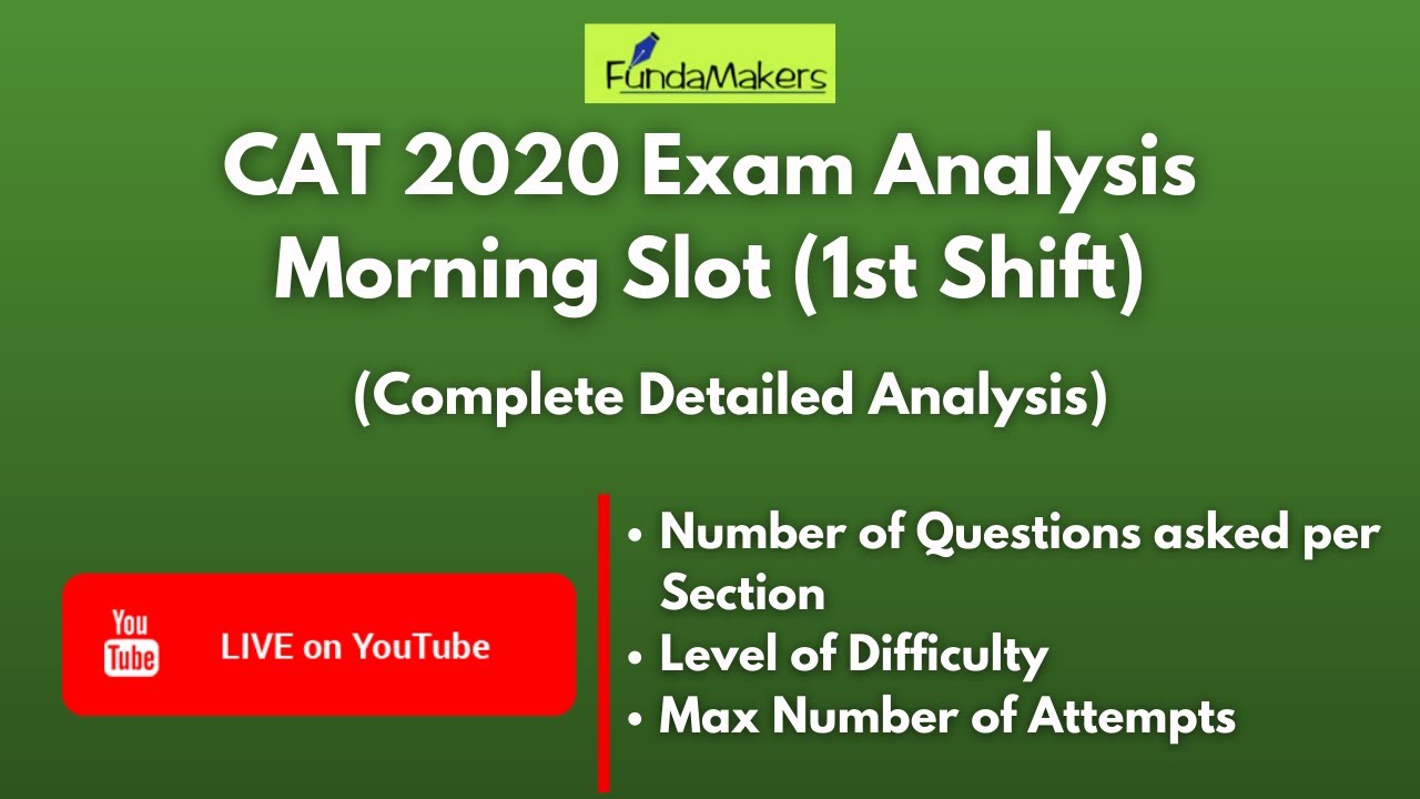 1st Shift | CAT 2020 | Exam Analysis | Number of questions asked