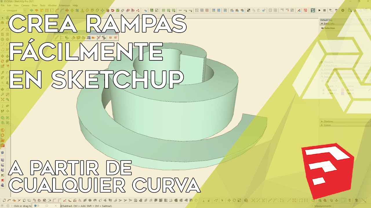 Cómo modelar rampas a partir de cualquier curva en Sketchup