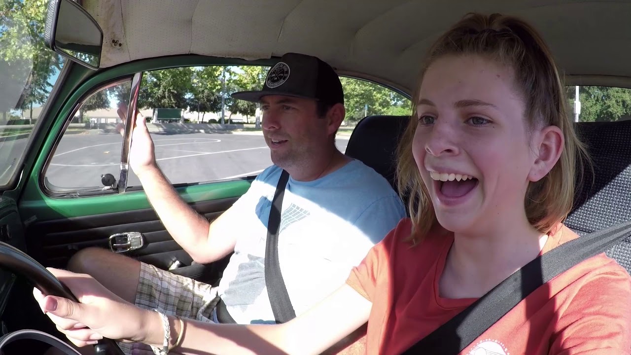 Teaching my 14 year old to drive her 1968 VW Bug