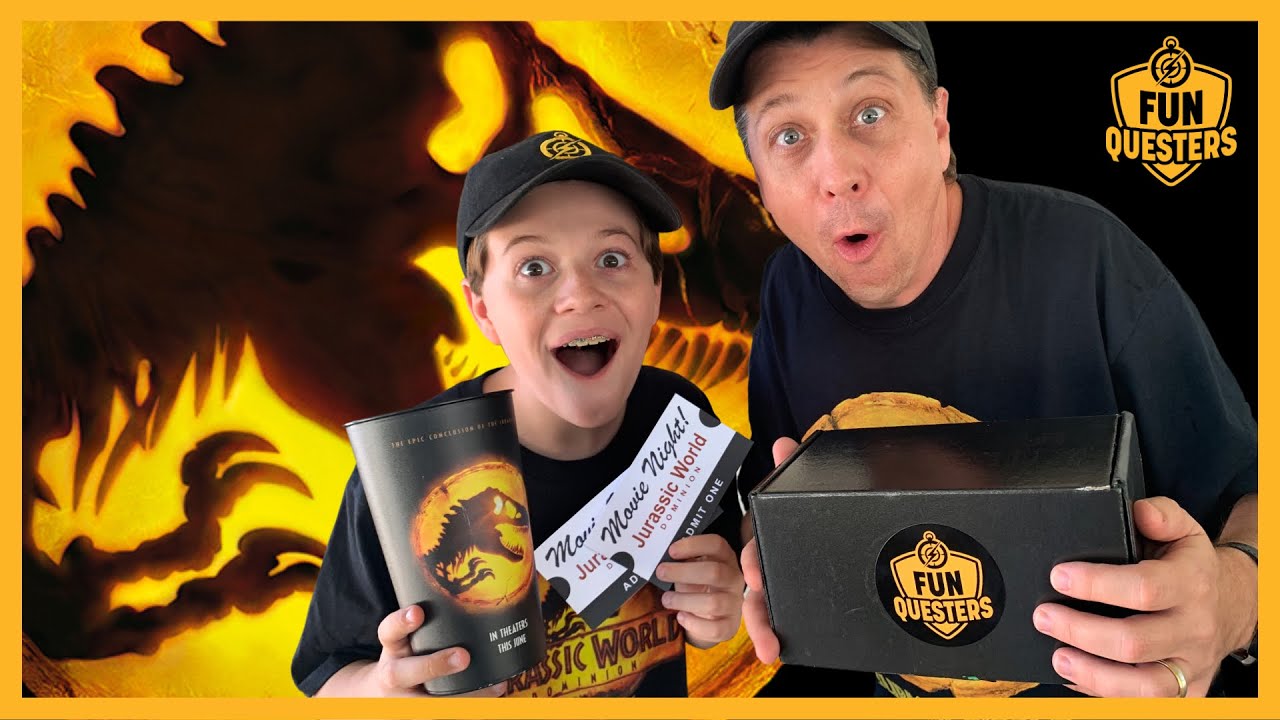 Jurassic World Dominion Surprise Dinosaur Movie Night with FunQuesters Aaron & LB