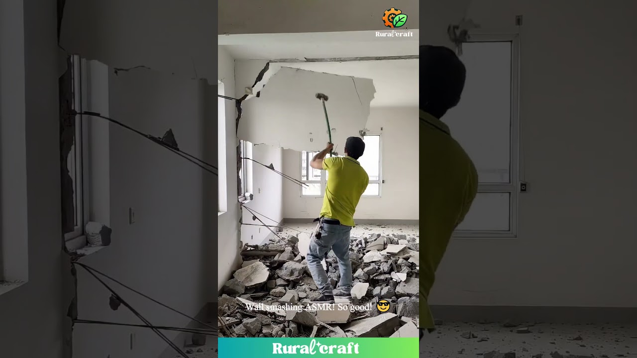 Satisfying Destruction! Concrete Smashing ASMR! Watch These Guys GO! #demolition #satisfying #asmr