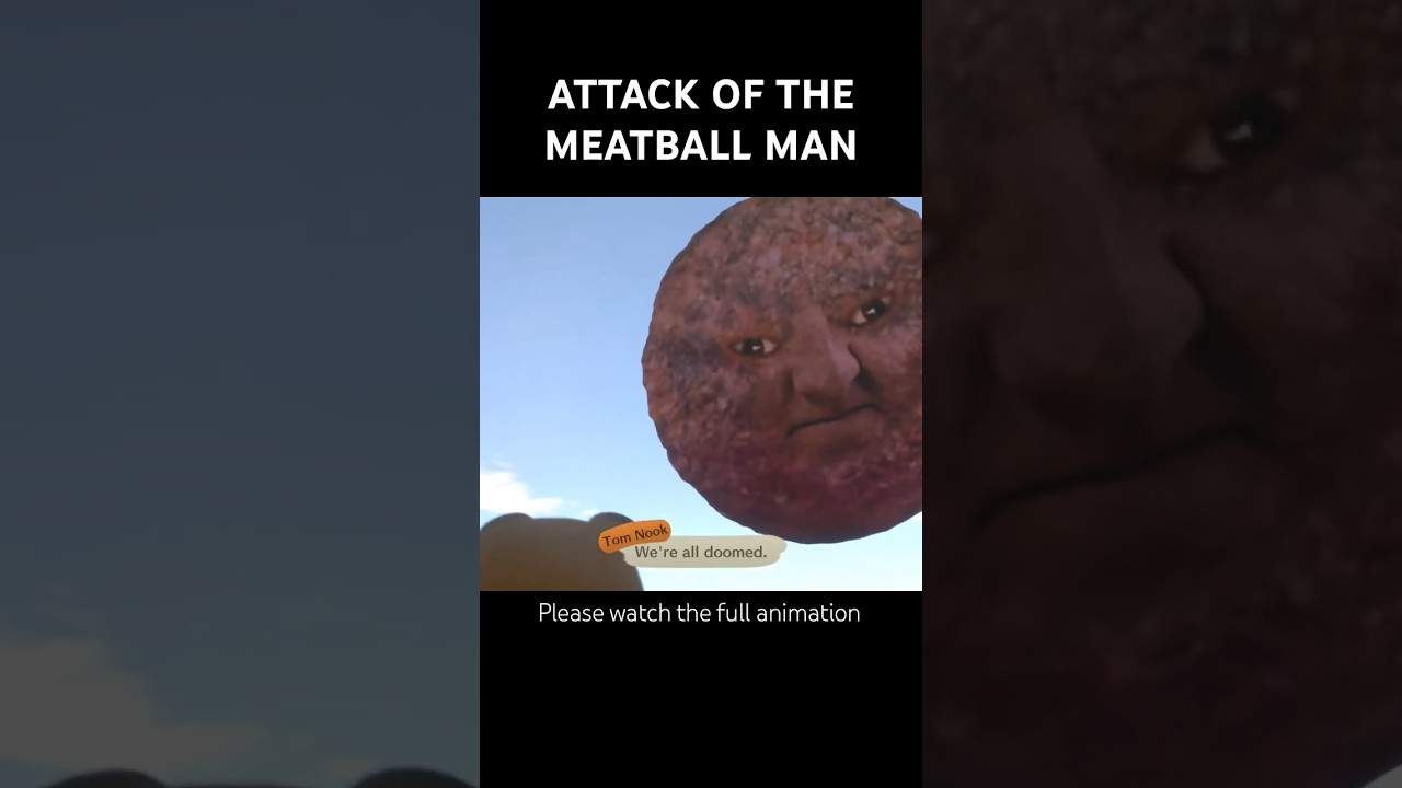ATTACK OF THE MEATBALL MAN #animalcrossing #animation #nintendo #gooseworx #あつ森 #giganto #runmo
