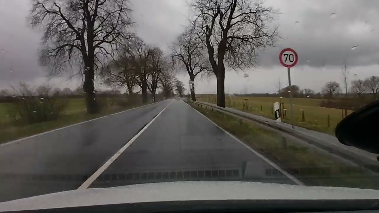 DRIVING IN GERMANY. From Wismar to Schwerin. Villages. Country views. Mecklenburg-Vorpommern.