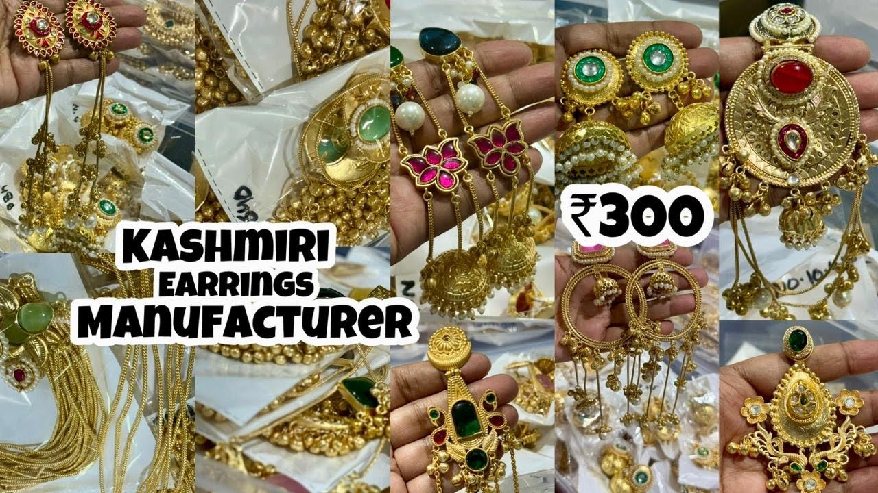 Latest Kashmiri Earrings Manufacturer | Pachi Kundan Earrings Wholesale | Jewellery Market in Jaipur