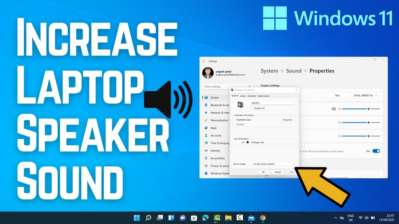 Как увеличить громкость динамиков ноутбука в Windows 11