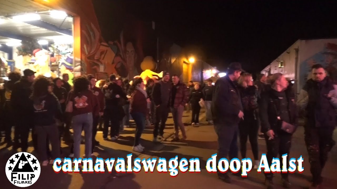 de doop  van de carnavalswagens van in  Aalst  7 februari 2026
