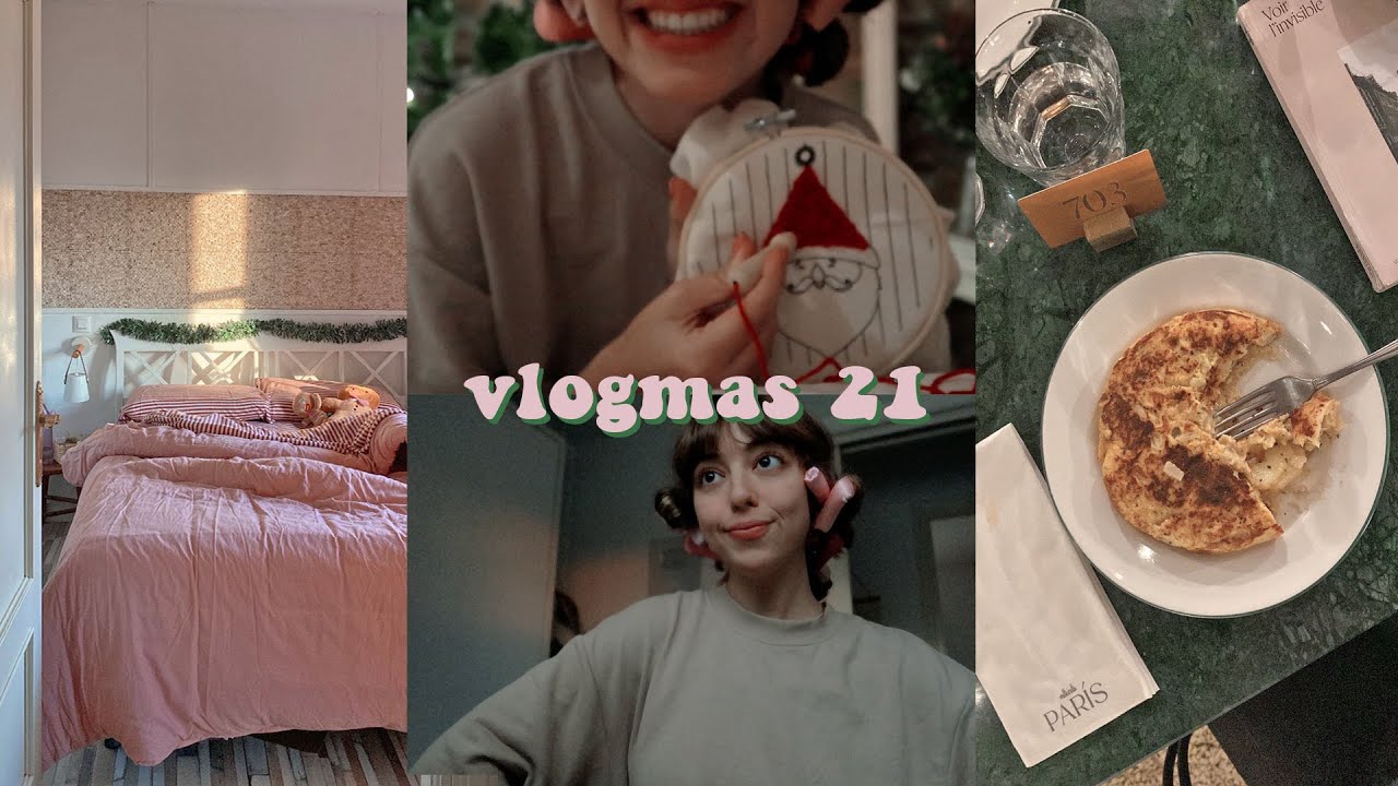 VLOGMAS 21 l sábanas de Navidad, cita en Voltereta París y empiezo a bordar