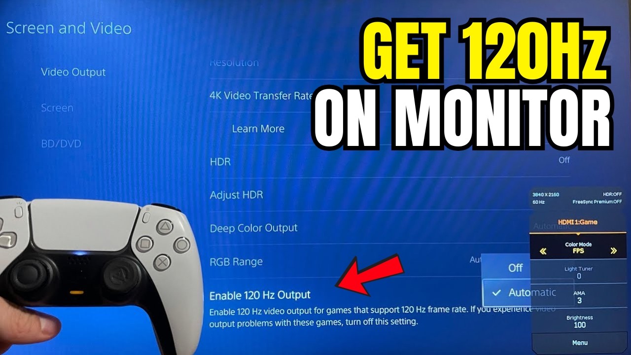 PS5: Как включить 120 Гц на мониторах! (Руководство по включению 120 Гц)