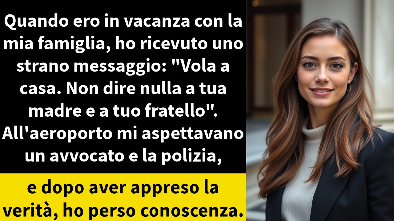 Quando ero in vacanza con la mia famiglia, ho ricevuto uno strano messaggio: 
