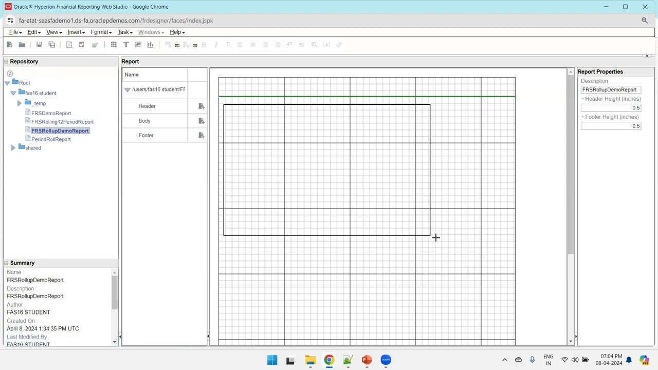 FRS - 12 Period Roll Report - Oracle Fusion Applications