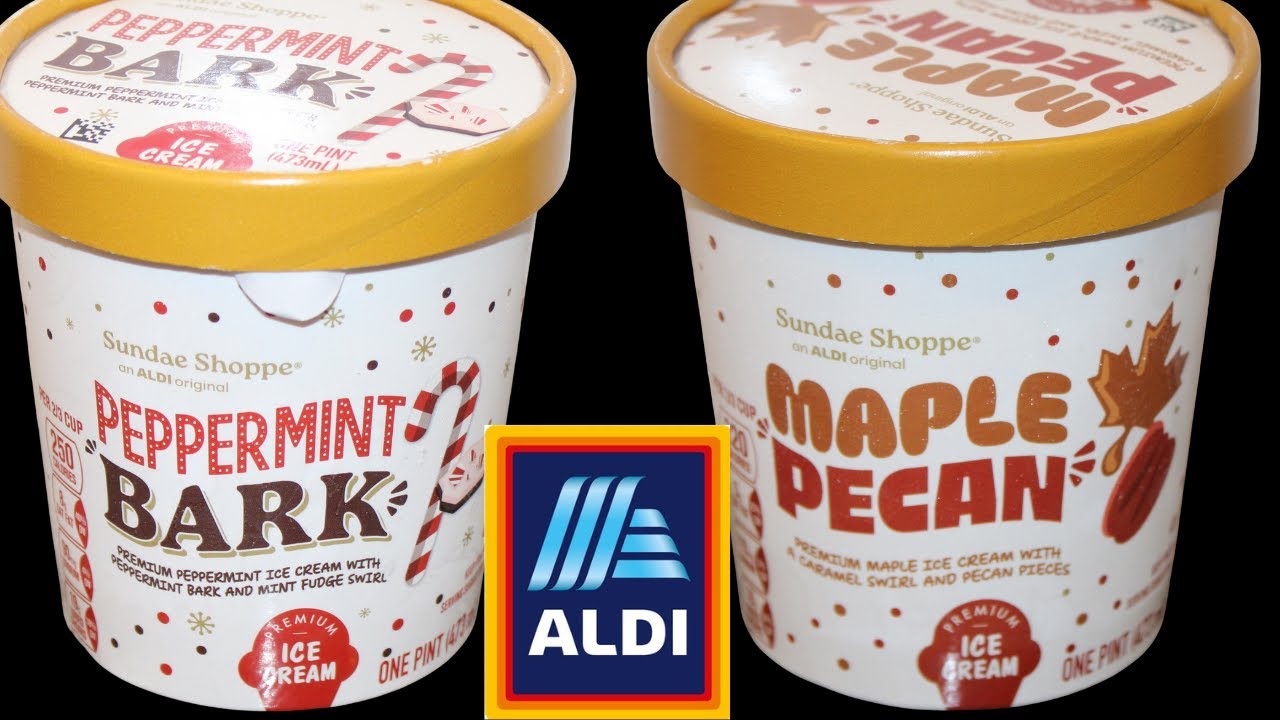 Sundae Shoppe (Aldi) Ice Cream: Peppermint Bark & Maple Pecan Review