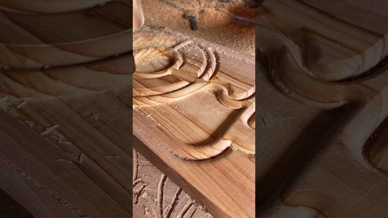 Clean Cut CNC Wood ASMR 🌳 | Soft Routing & Calm Wood Carving Sounds
