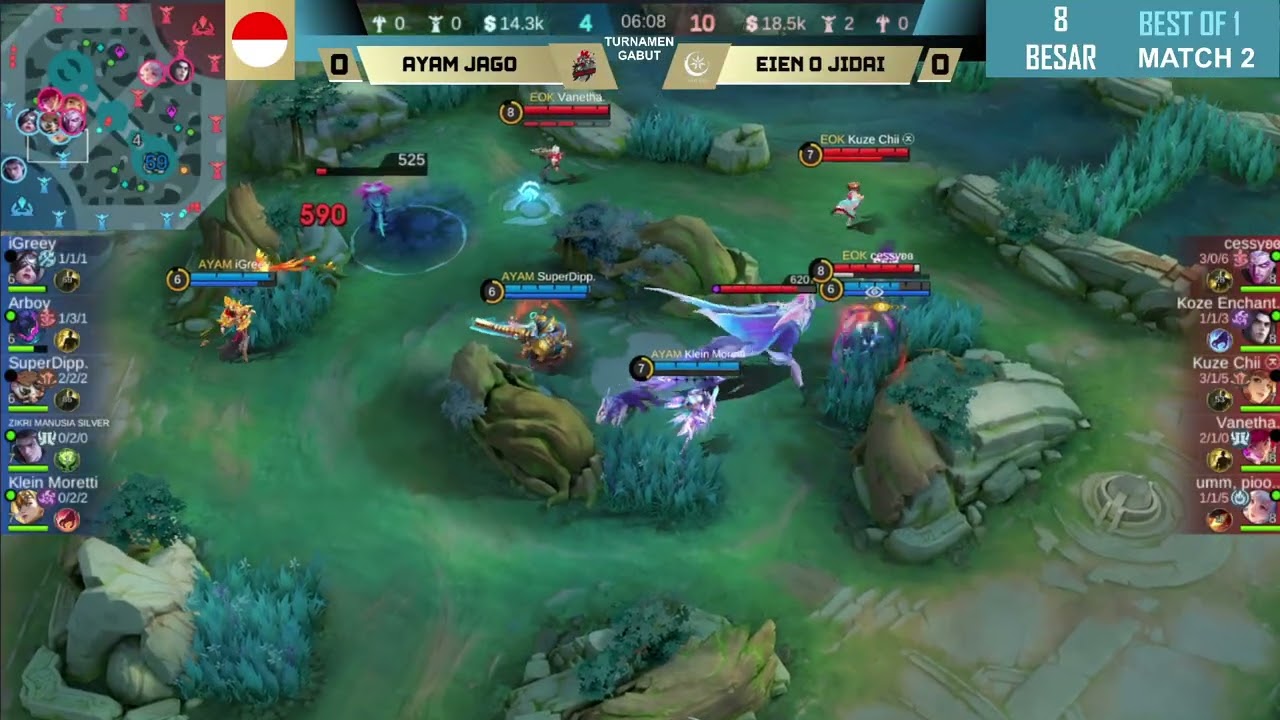 TURNAMEN GABUT ll 8 BESAR ll AYAM JAGO VS EIEN O JIDAI ll MATCH 2