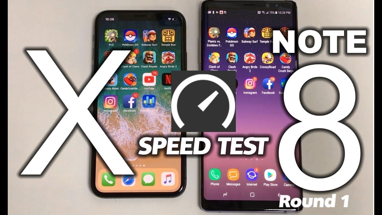 WHO'S FASTER? iPhone X VS Note 8 - Speed Test