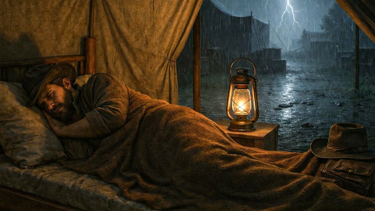 Lonely & Cozy Thunderstorm – Arthur Takes Shelter Together inside a Tent During Storm | RDR2 ASMR