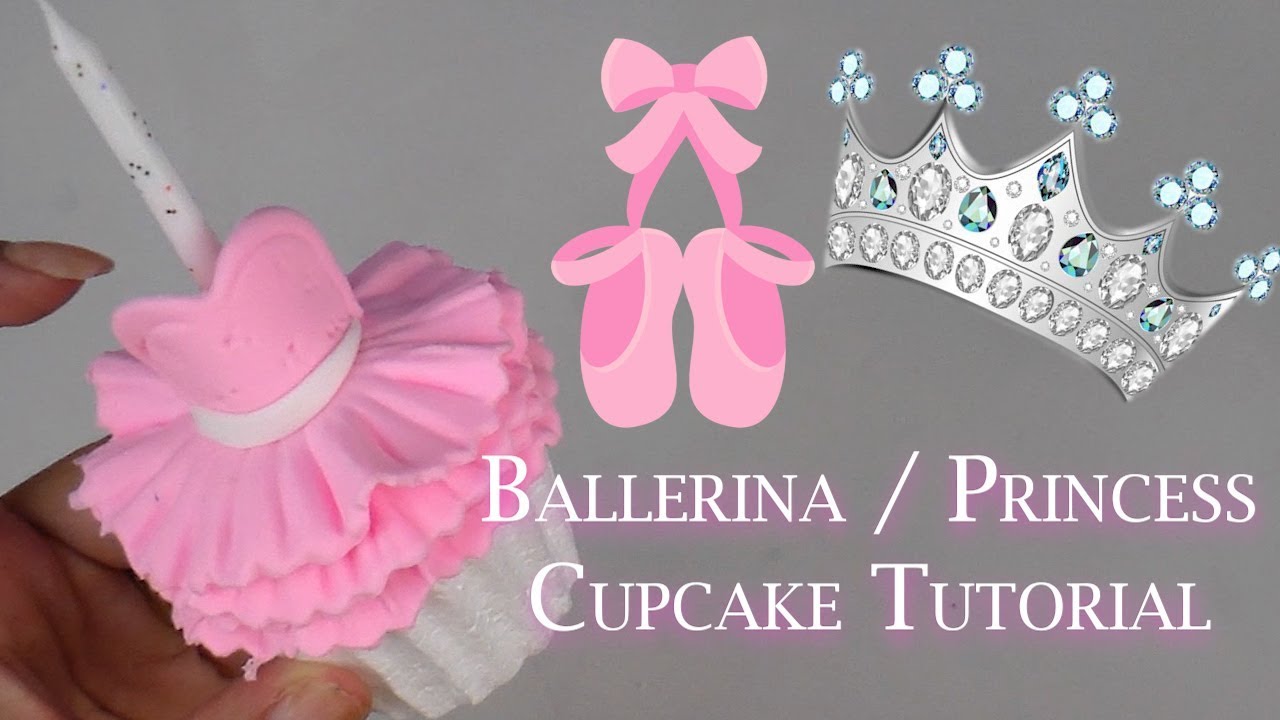 How to make a Princess or Ballerina Cupcake | Candle | Fondant | Cold Porcelain