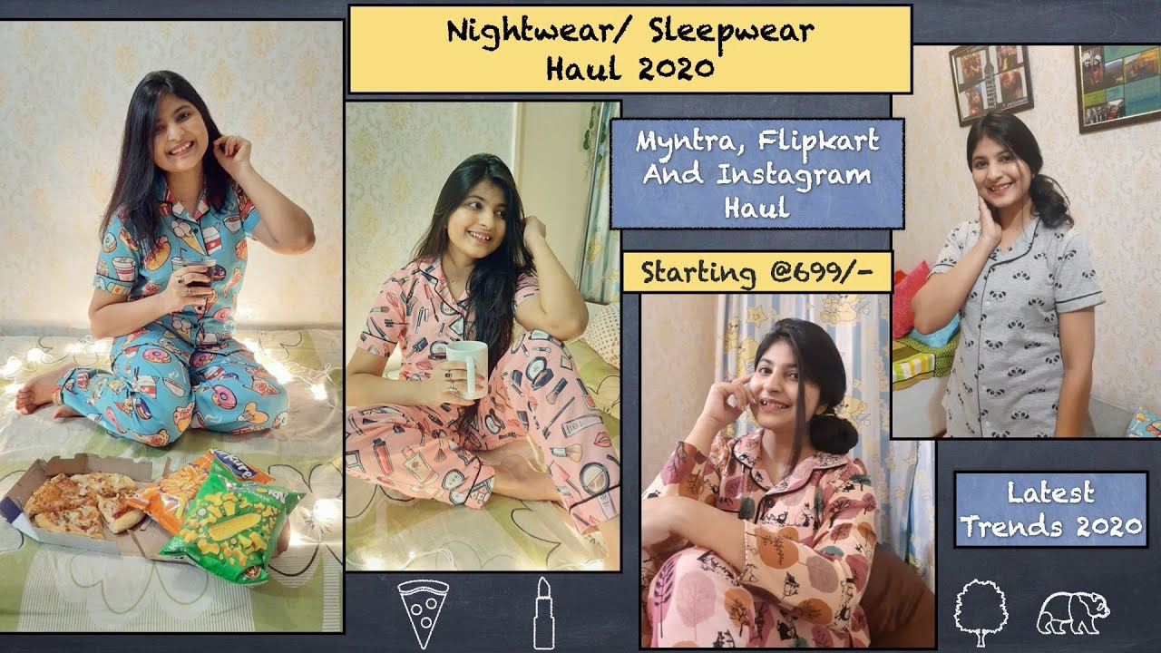 BEST NIGHTWEAR/SLEEPWEAR/NIGHTSUIT HAUL2021 | TRY ON HAUL UNDER BUDGET|MYNTRA, FLIPKART & INSTA HAUL