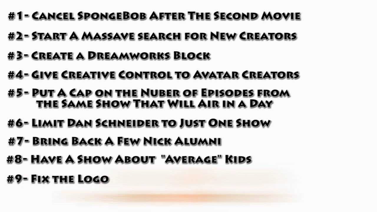 Как бы я исправил Nickelodeon!