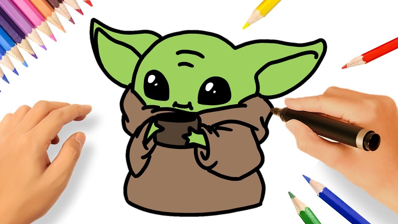 HOW TO DRAW BABY YODA EASY