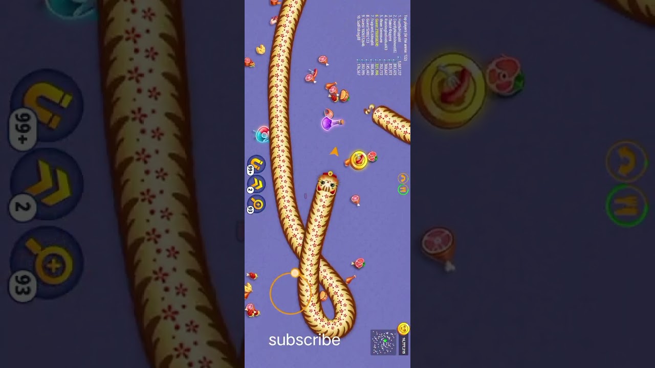 ক্ষুধার্ত সাপের লড়াই 🐍👑 বড় হচ্ছি এক এক কামড়ে। আপনি কি পারবেন আমাকে হারাতে? #WormGame #MobileGames
