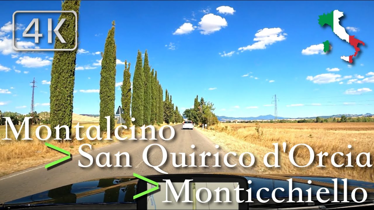 Scenic Drive (Tuscany), Italy [Montalcino ⩾ San Quirico d'Orcia ⩾ Monticchiello] July 2022 | 🌞