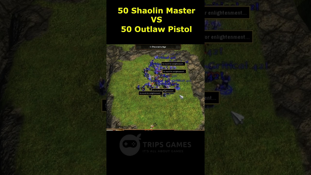 50 Shaolin Master VS 50 Outlaw Pistol #ageofempires3 #tripsgames #gameplay
