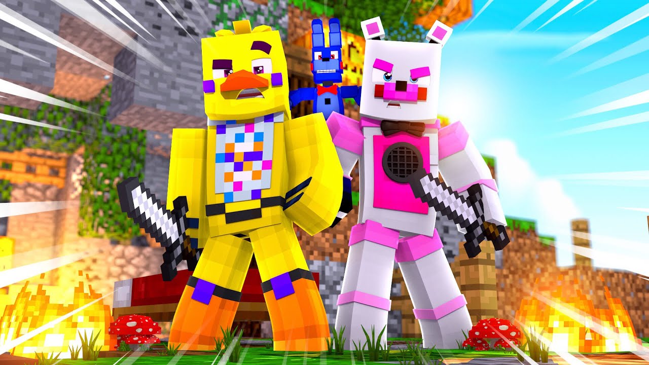 Бон Бон играет в Bed Wars! Minecraft FNAF Roleplay