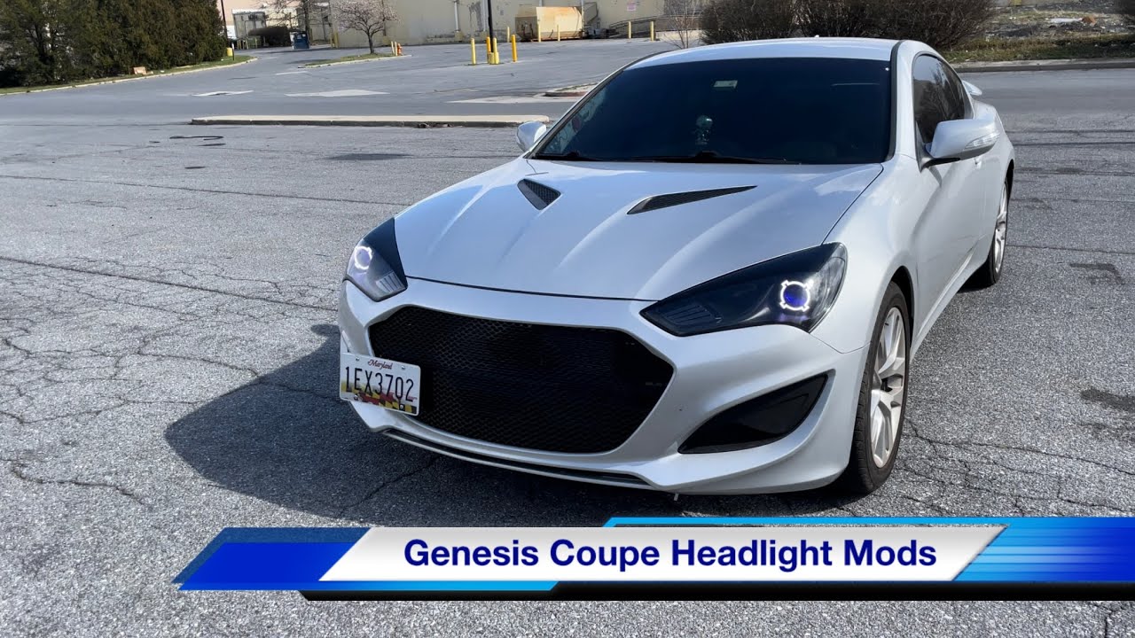 Genesis Coupe Headlight Mods - X Halos, Demon Eyes, Etching Lens, Eyelids and Headlight Blackout