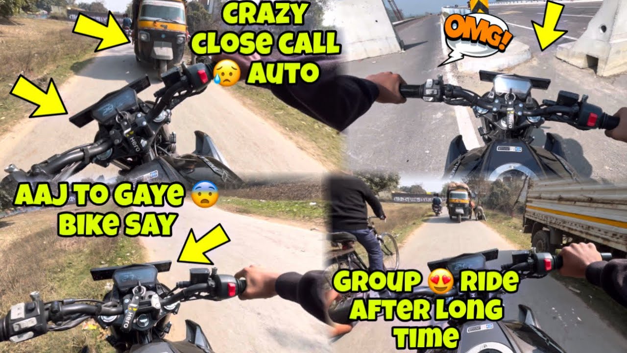 Aaj To Gaye 😨 Bike Say 😱 Hyper Ride 😍 With Friend 🥰 Close Call 😰 Omg Auto Walla Gaya