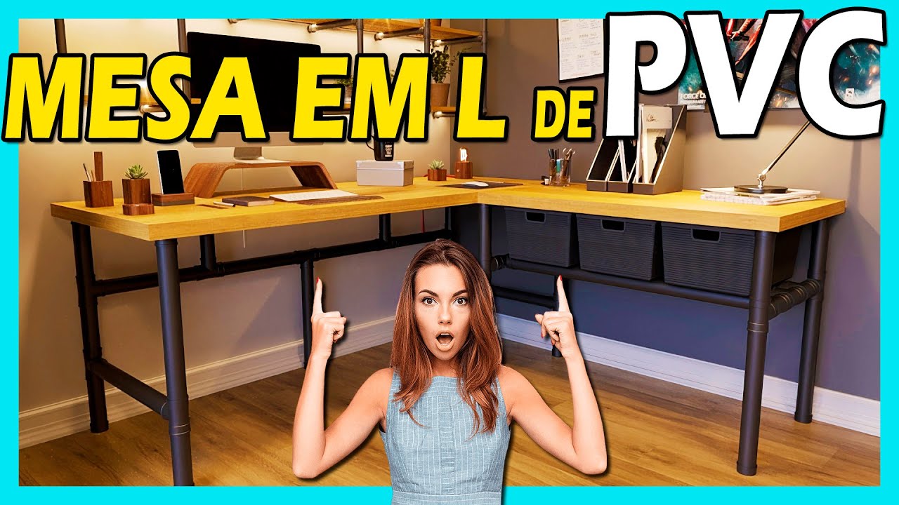 Transforme Seu Espaço: DIY - MESA EM L com Tubos de PVC - Passo a Passo Incrível - ESTILO INDUSTRIAL